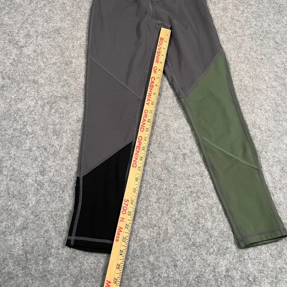 Royal Robbins Gray Green Black Color‎ Block Cropped Leggings Women's Size XS